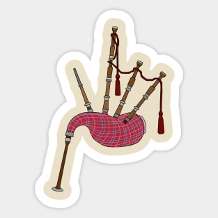 Bagpipes cartoon illustration Sticker